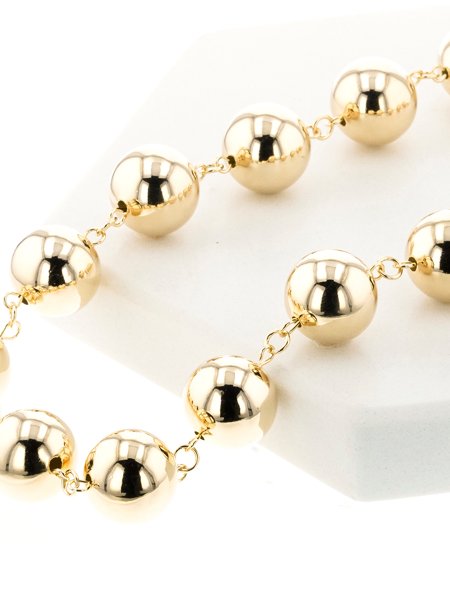 Colar com Bolas Grandes folheado em ouro 18k: Elegância e sofisticação ...