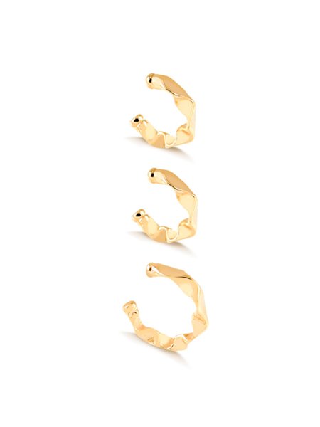 Kit de Piercings com Design Ondulado folheado em ouro 18k