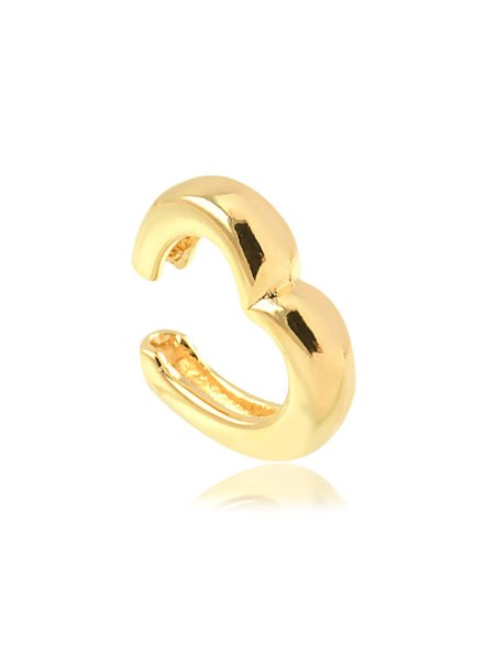 Piercing ear hook pequeno com design de coração folheado em ouro 18k