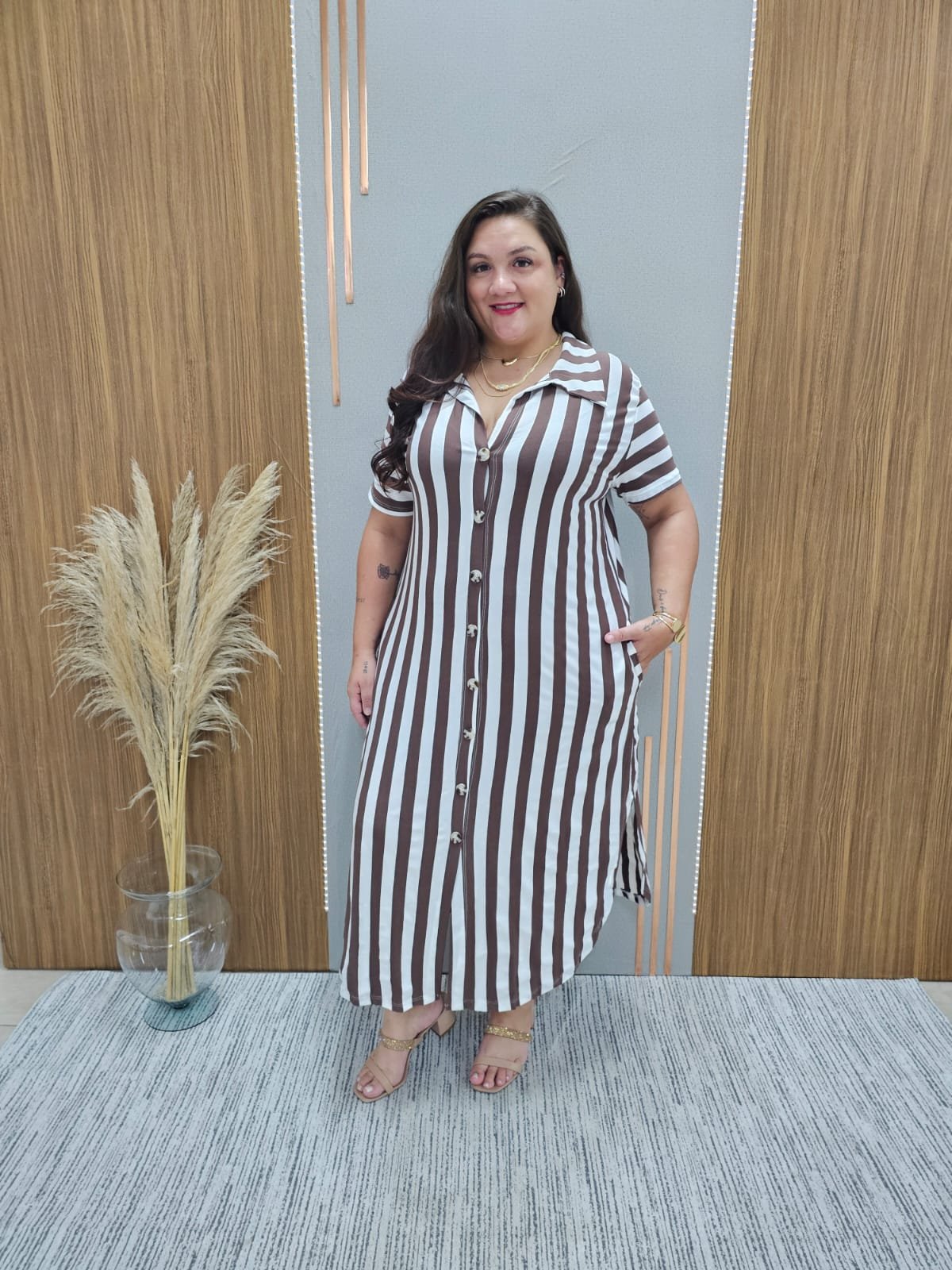 Chemise Erica Com Manga | Poolee Modas Plus Size