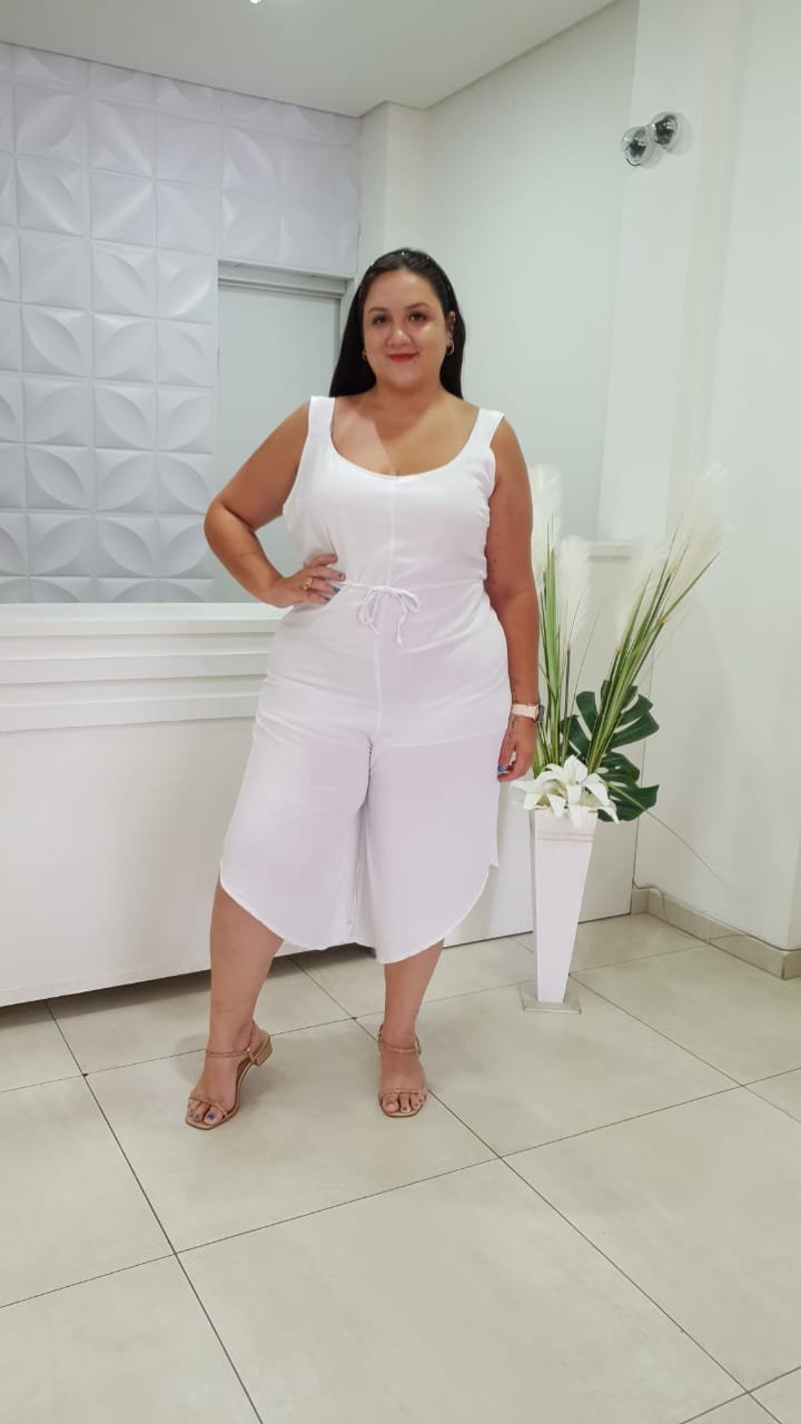 Macacao plus 2024 size branco