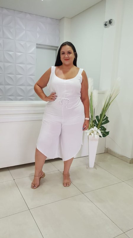 Macacão plus hot sale size branco