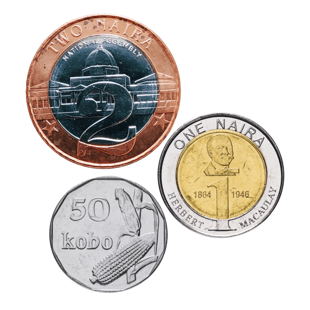 Nigeria 3 Coins Set – 50 Kobo, 1 Naira, 2 Naira – UNC Uncirculated World Coins