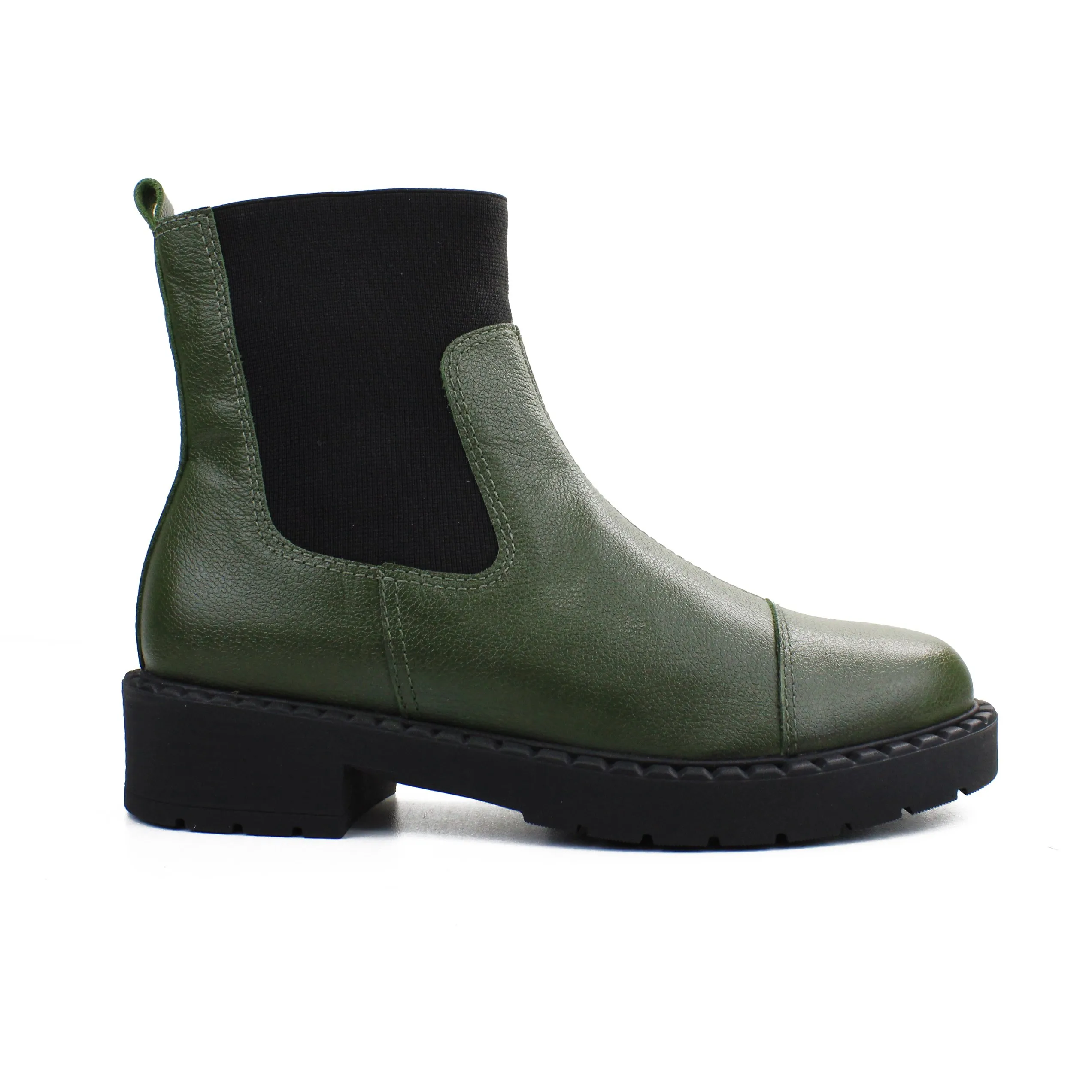 Bota Chelsea Botas Salto Quadrado Salto Médio Bota Couro Chelsea