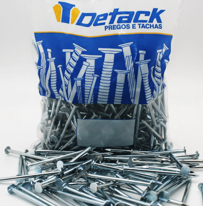Detack Powder Prego 10x10 c/ Cab. Galvanizado - 10kg | Detack