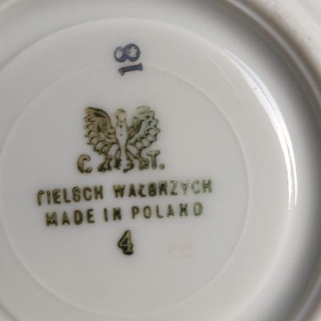 Antigo jogo de chá de porcelana polonesa TIELSCH WALBRZ