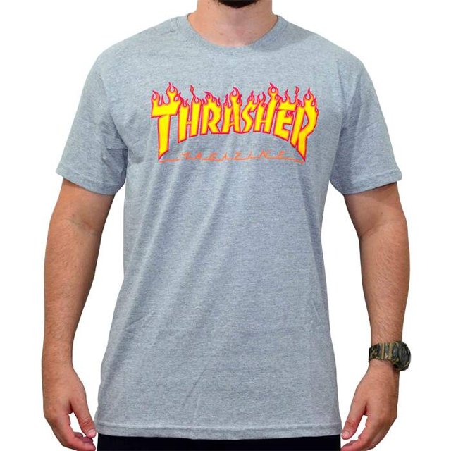 CAMISETA THRASHER FLAME PLUS SIZE - AZUL CLARO | PRÉ REQUISITO
