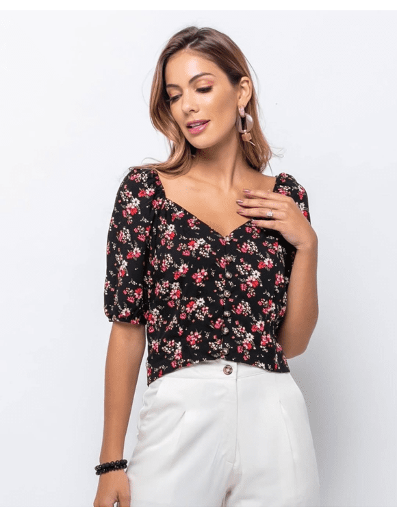 Blusa Flores Princesa Marietta 