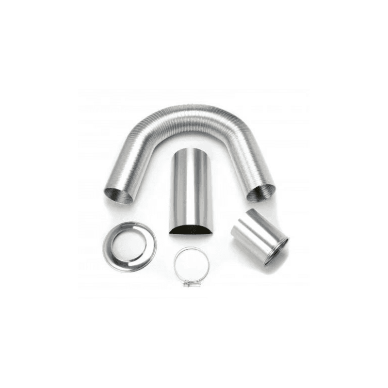 KIT CHAMINÉ DE ALUMÍNIO FLEXÍVEL P/ BABY AÇO/BABY/POP/SUPER POP AÇO INOX (3"X1,5M) - SOCALOR