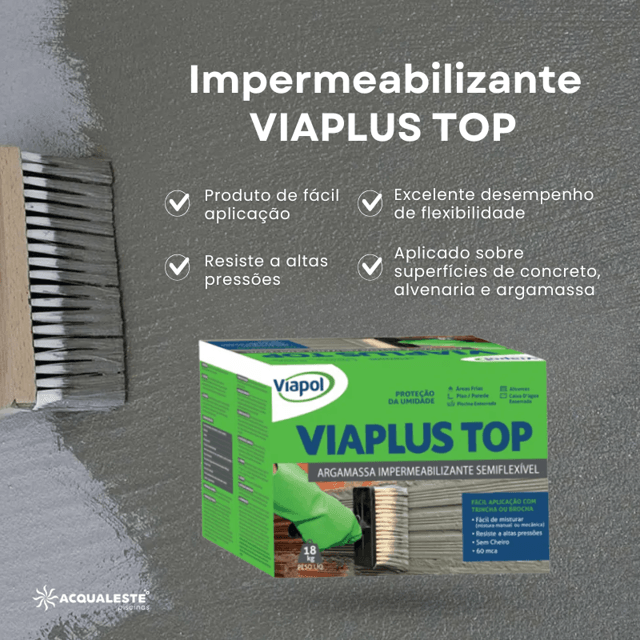 IMPERMEABILIZANTE VIAPLUS TOP 18KG - VIAPOOL | Acqualeste Piscinas