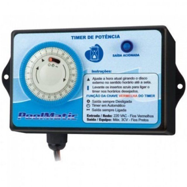 TIMER DE POTÊNCIA POOL MATIC 1 CV - PURE WATER | Acqualeste Piscinas