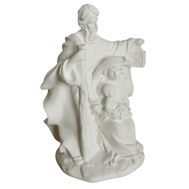 Sagrada Família Natividade 25cm - Gesso cru
