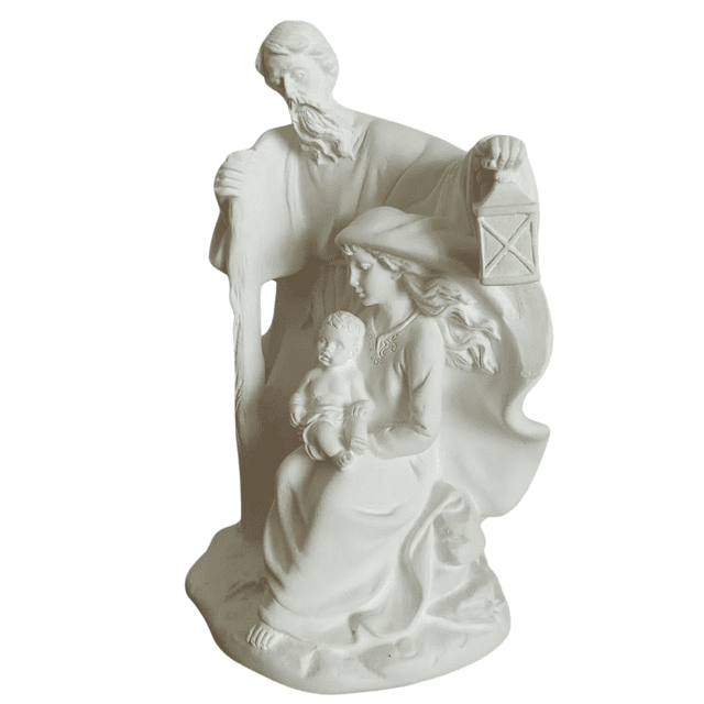 Sagrada Família Natividade 25cm - Gesso cru