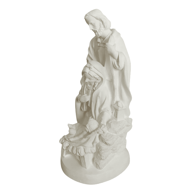 Sagrada Família Natalina 27cm - Gesso Cru