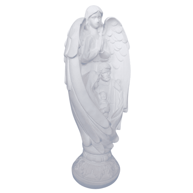 Sagrada Família com Anjo 30,5cm - Gesso Cru