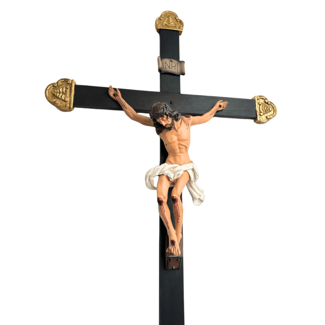 Crucifixo Romano - Cruz 138cm Cristo 56cm em Resina