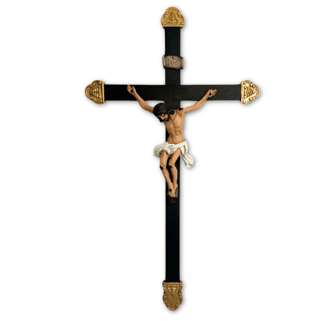 Crucifixo Romano - Cruz 138cm Cristo 56cm em Resina