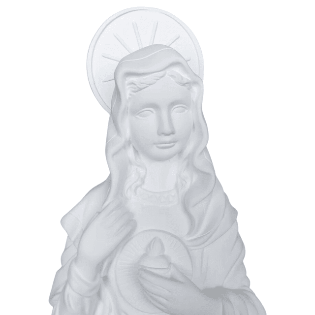 Busto Sagrado Coração de Maria 28,5cm - Gesso Cru