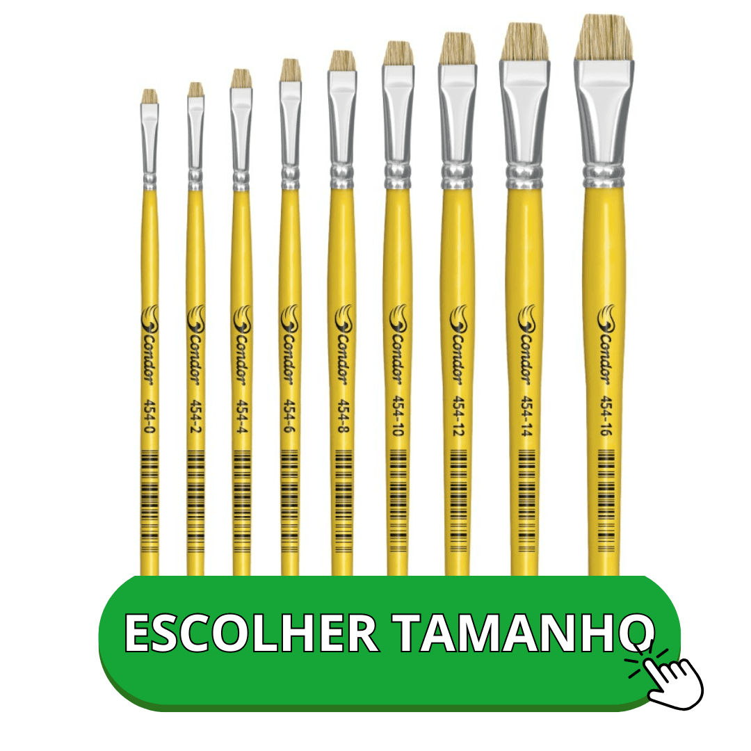 Pincel Artístico Chato Curto Lixado 454 Condor Materiais para
