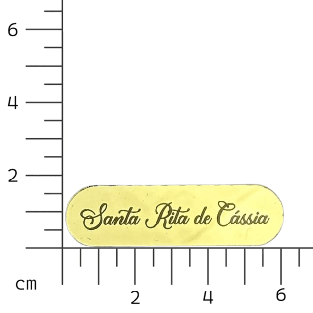 Tag Santa Rita de Cássia em Acrílico Dourado Espelhado 6cm - Kit com 3 ...