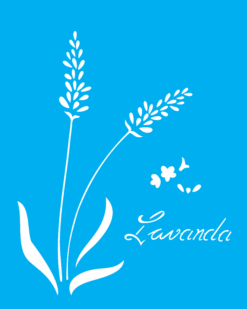 Stencil 20x25- Simples Flor Lavanda - OPA1780 | Materiais para Artesanato |  Peças de Gesso para Pintar | Artesanato Religioso