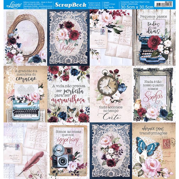 Papel Scrapbook Dupla Tags Mães e Flores Sd-1190 30,5x30,5cm Litoarte -  Agendas e Calendários - Magazine Luiza