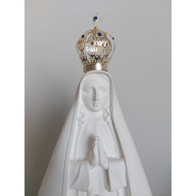 Nossa Senhora Aparecida 52cm (Manto Liso) com Coroa de Metal CT8 - Gesso Cru