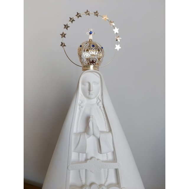 Nossa Senhora Aparecida 56cm (Manto Liso) com Coroa de Metal CT8R - Gesso Cru