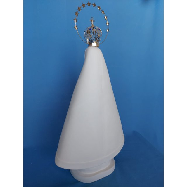 Nossa Senhora Aparecida 56cm (Manto Liso) com Coroa de Metal CT8R - Gesso Cru