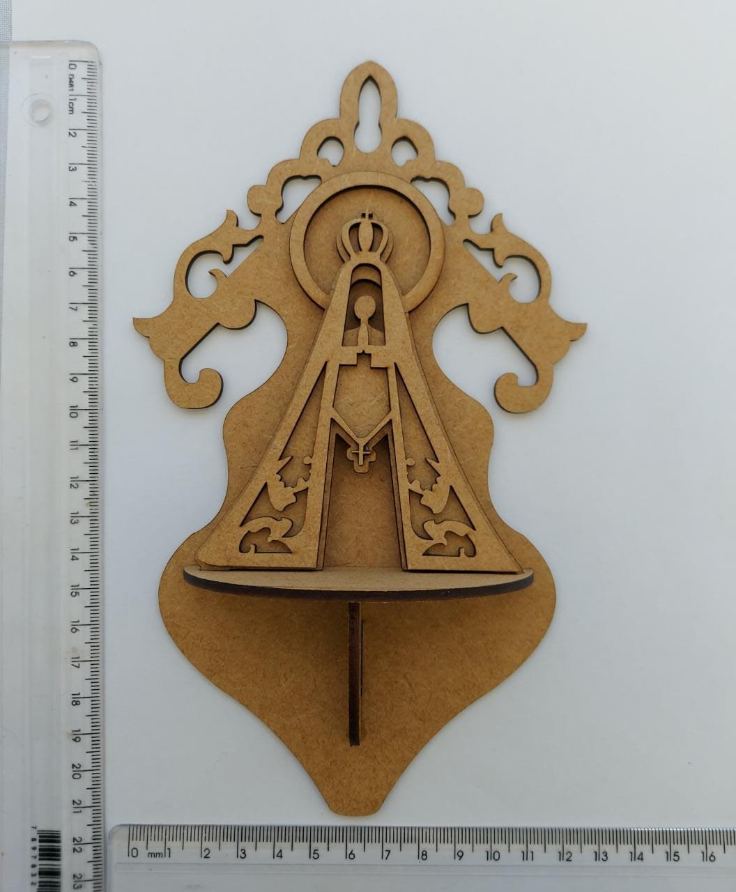 Nossa Senhora Aparecida no altar para parede em MDF - 12,5x21cm, Materiais  para Artesanato, Peças de Gesso para Pintar