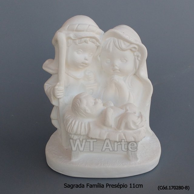Sagrada Família Presépio Baby 11cm - Gesso Cru