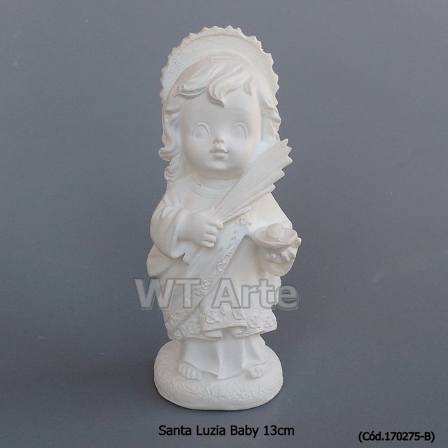 Santa Luzia Baby 13cm - Gesso Cru