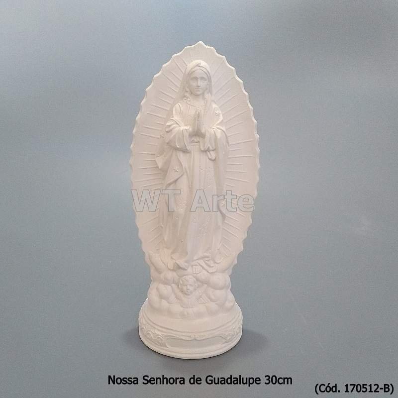 Nossa Senhora de Guadalupe 30cm - Gesso Cru, Materiais para Artesanato, Peças de Gesso para Pintar