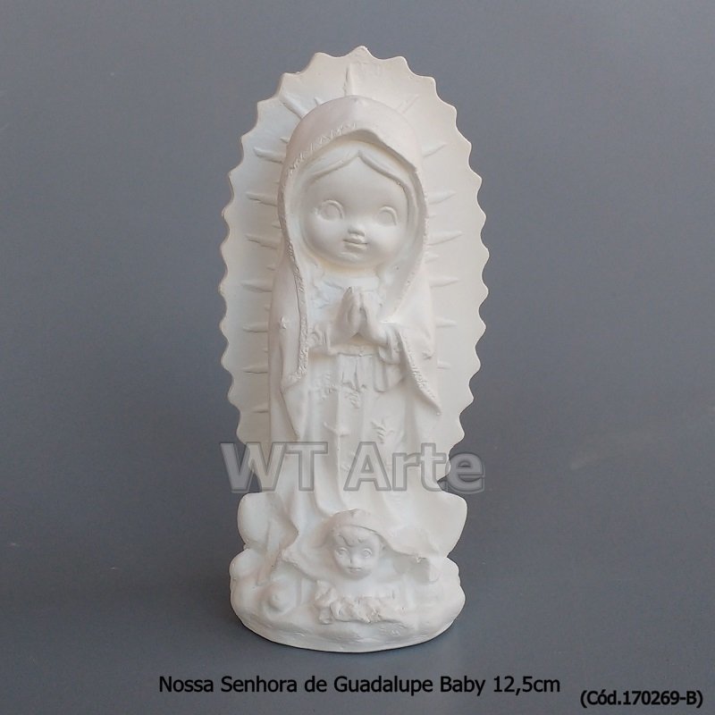 Nossa Senhora de Guadalupe Baby 12,5cm - Gesso Cru