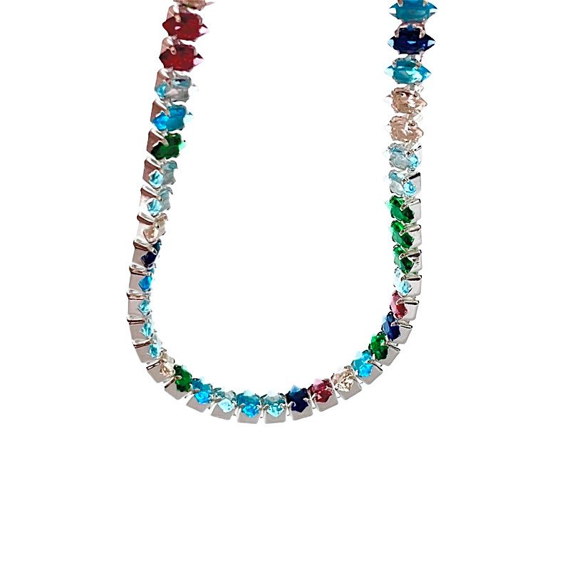 PULSEIRA RIVIERA NAVETE CRAVEJADO EM ZIRC NIA COLORIDA Purim Semijoias