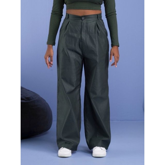 Calça wide leg verde militar | SERENA COMPANY