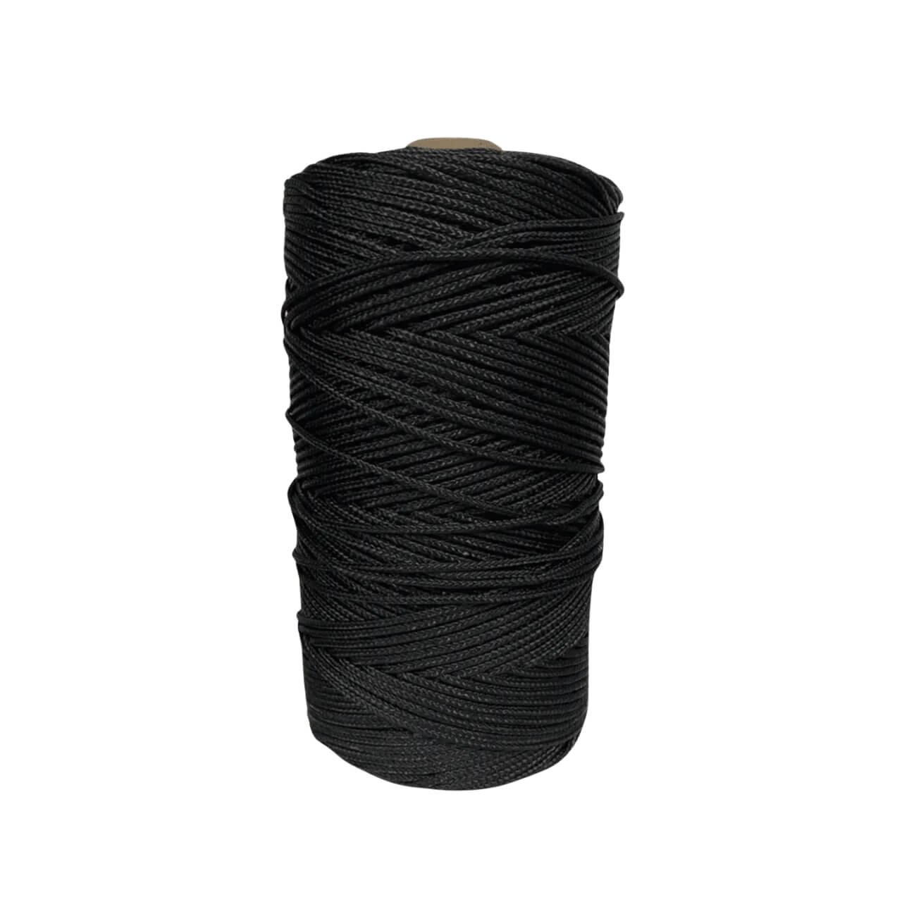 Compre agora Corda de Polipropileno 4 mm Preta - Rolo 128 Metros