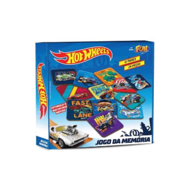 Jogo da Memória Hot Wheels 24 Peças + Quebra Cabeça Hot Wheels