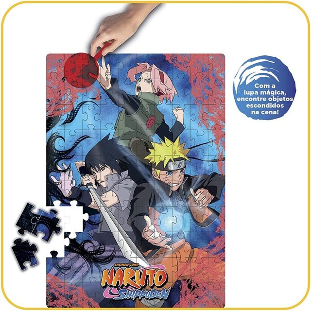 Quebra-Cabeça Naruto Elka Com Lente Magica 100 peças