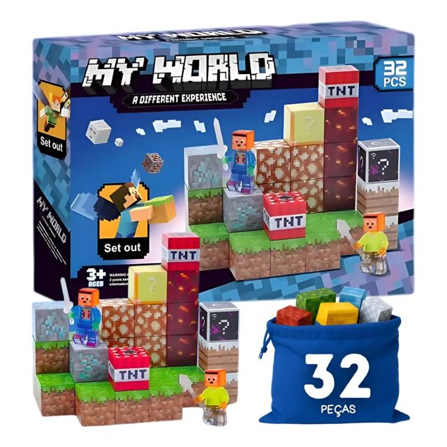IGNIO MILWEL 140cm セット Blocos Magnéticos Construção My World 32 Peças | Yupii kids