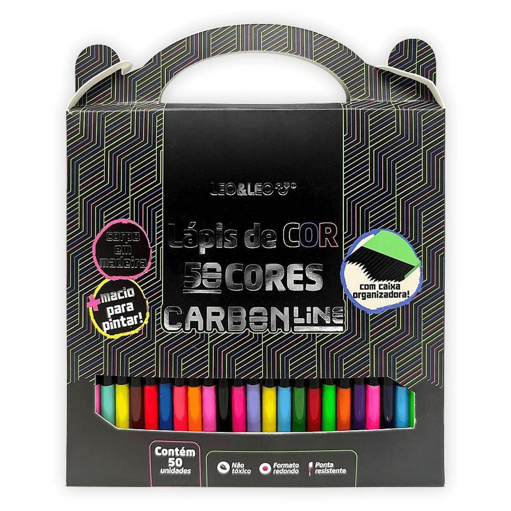Lápis de Cor Carbon Line Com 50 Cores Redondo | Yupii kids