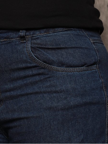 Calça Jeans Plus Size Feminina Wide Leg Escuro Lavada com Sem
