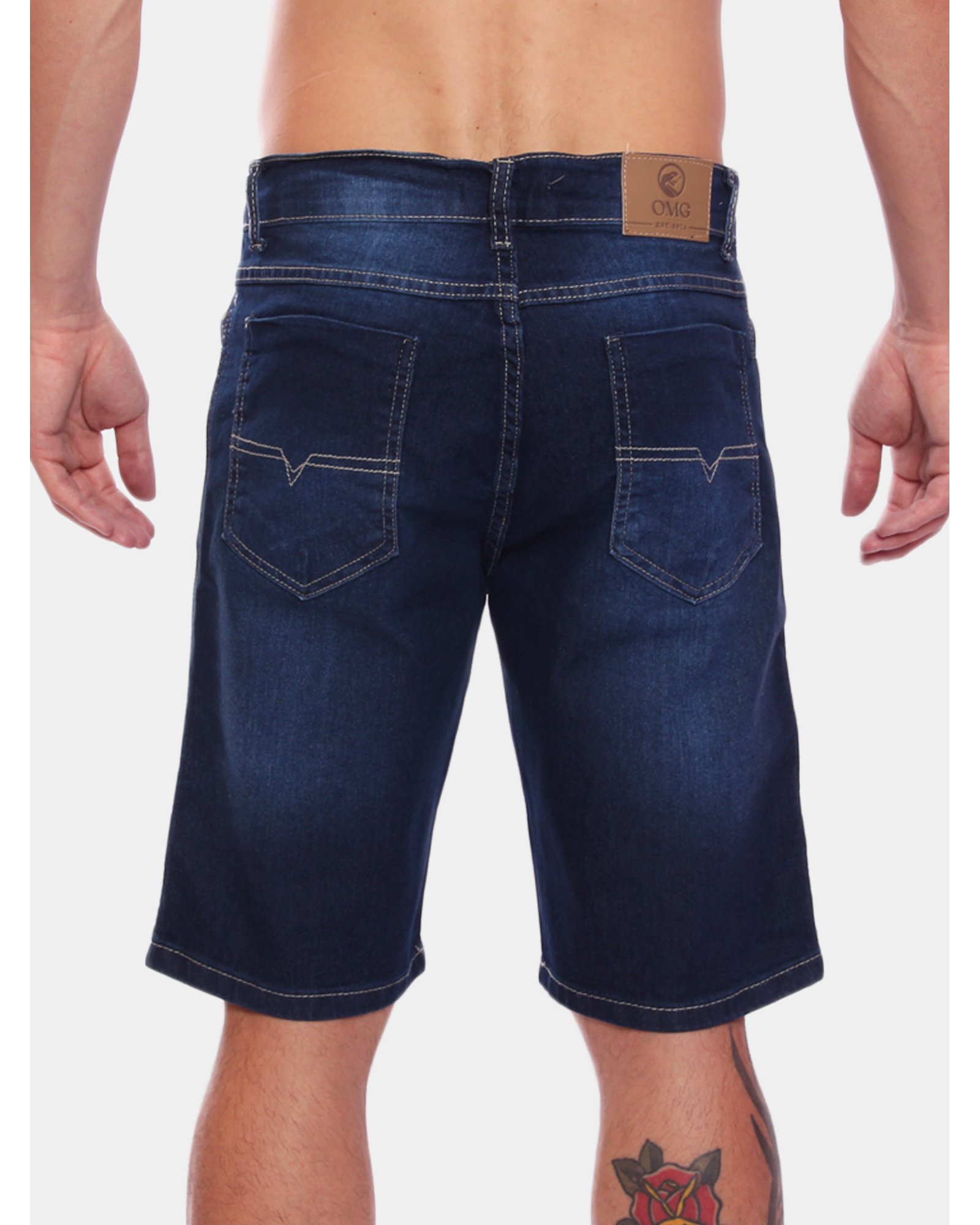 Bermuda masculina jeans escuro com lycra Ref: 0027