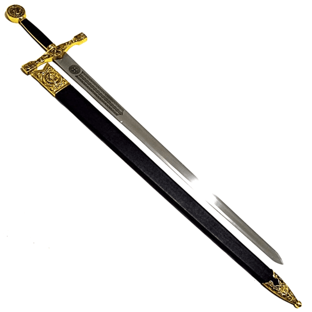 Espada Medieval Decorativa com Suporte 118,5 cm - Rei da Cutelaria