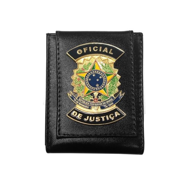 Carteira Couro Oficial de Justiça Com Distintivo | Nordens