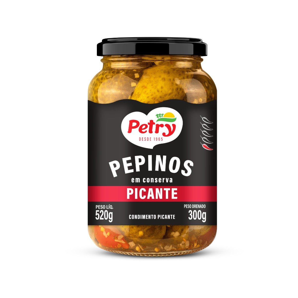 Pepinos em Conserva Picantes Petry 300g | Petry Sabores