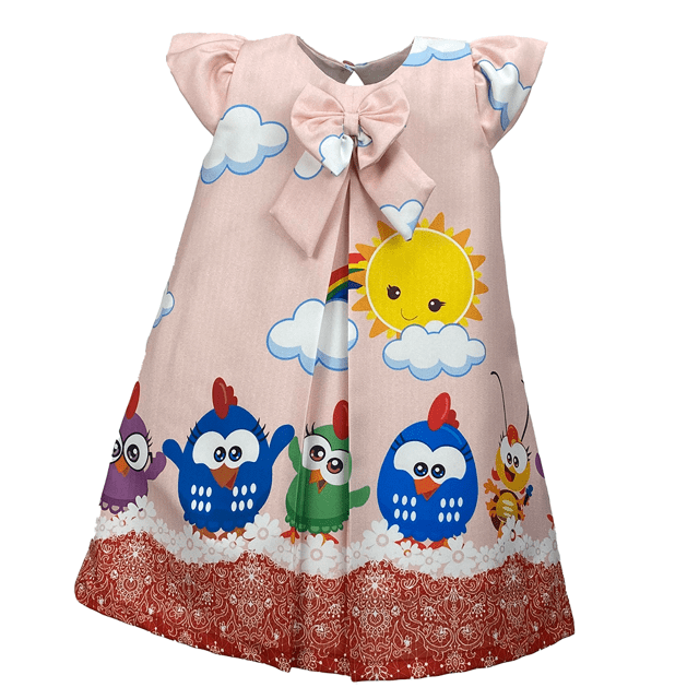 vestido galinha pintadinha mini