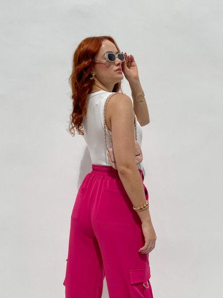 Calça Cargo Alfaiataria - Pink - Comprar em Gabi Q.