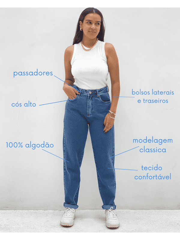 Calça Mom Jeans Escuro - Conforto e Estilo, Ambrô