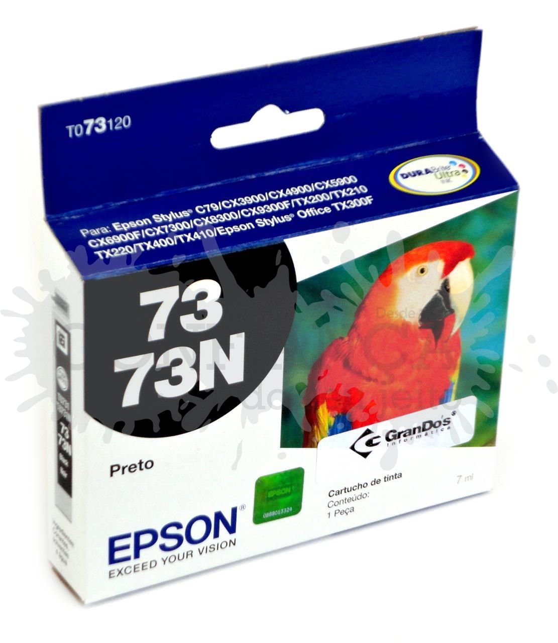 CARTUCHO EPSON PRETO TO73120 7ML | Confiança Informática